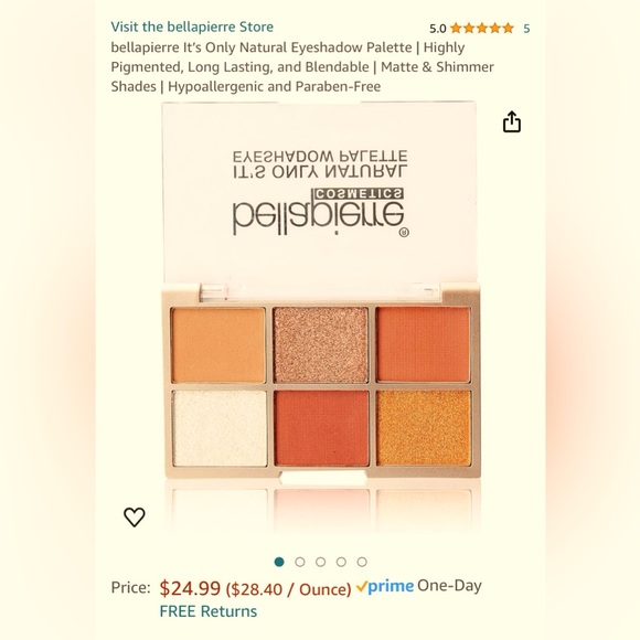 Bellapierre Cosmetics Eyeshadow Palette. 6 Buttery Smooth Shades. - Picture 1 of 5